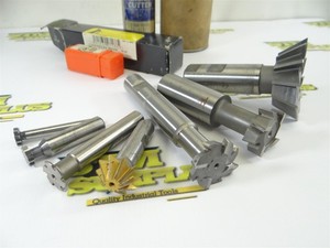 7 ASSORTED HSS HSCO & CARBIDE HEAD SHANK CUTTERS 1/2" TO 2-1/2" F&D FKD NIAGARA