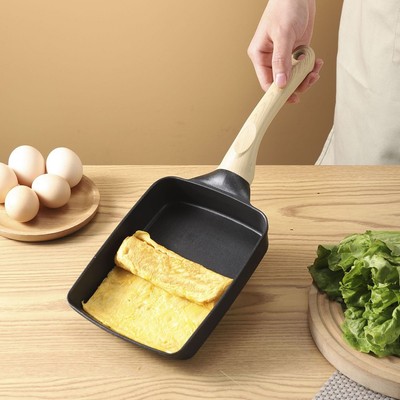 Japanische Omelettpfanne Antihaft kleine Bratpfanne für Eierbrötchen 7x6 Zoll