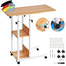 Beistelltisch Laptoptisch Computertisch Höhenverstellbar mit Rollen Sofatisch DE