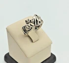 Vintage Ted Ott Signed 925 Sterling Silver Cat Family Band Ring