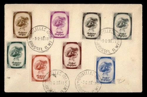 DR WHO 1939 BELGIUM FDC TB SEMI POST PRINCESS COMBO w30770