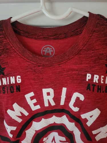 American Fighter Red Mens T-shirt Size Medium Buckle Double Sided EUC - Picture 2 of 10