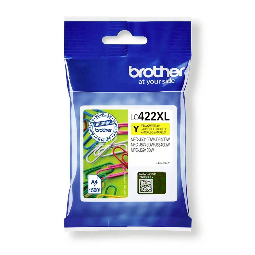 Cartouche Brother LC422XLY jaune pour remplacer votre encre épuisée sans perdre de qualité