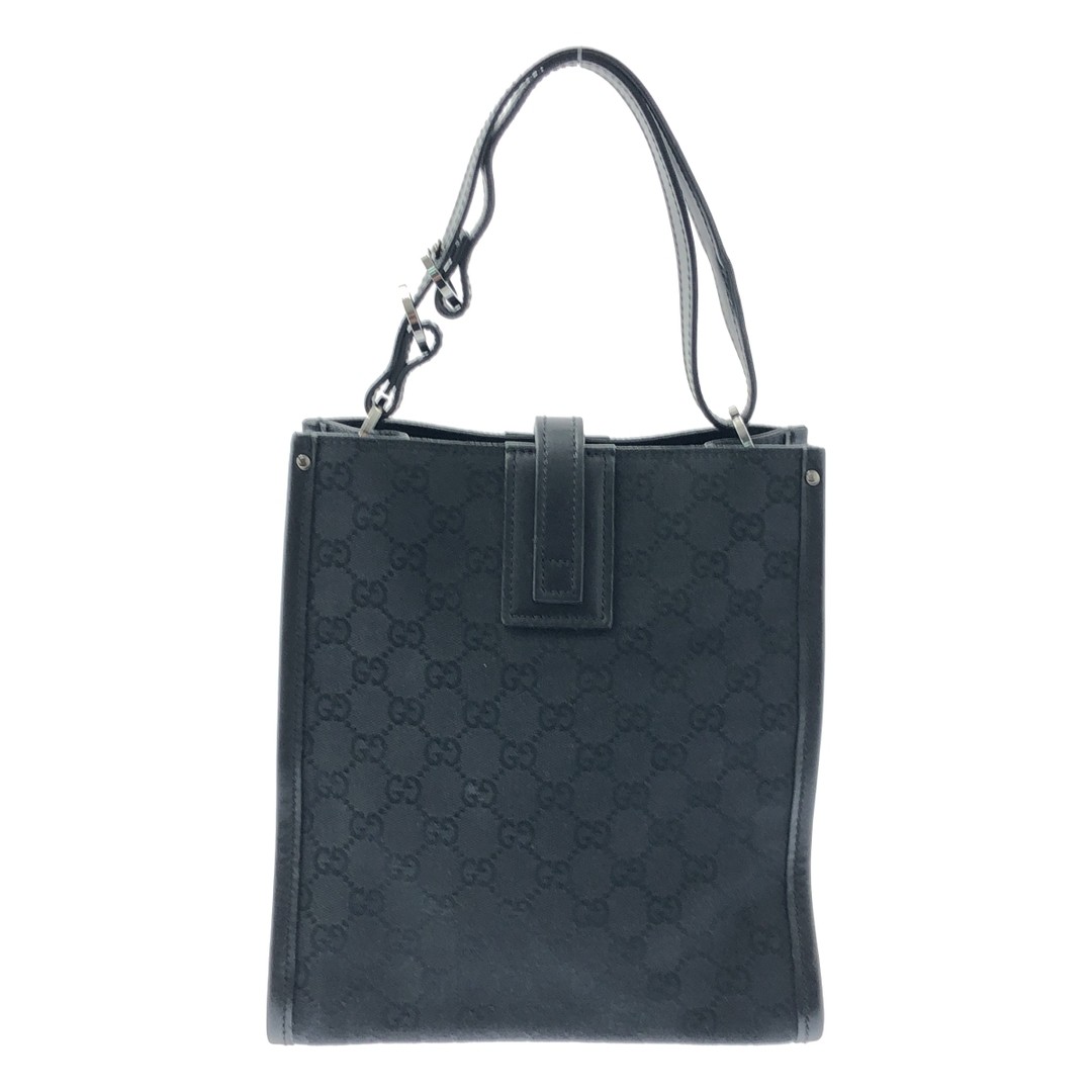 GUCCI GG Canvas Leather Black One Shoulder Bag for Women