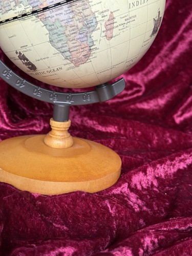 Vintage Style 9 Inch Tall, 5.5” Diameter World Classic Mini Globe On Wood Base. - Picture 12 of 20