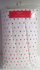 Dept 14 Valentine's Day Vinyl Tablecloth 60" x 102" Oblong Mini Heart White NIP