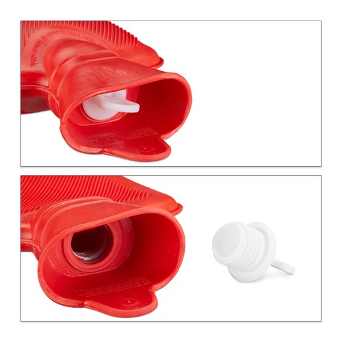 10 x Wärmflasche ohne Bezug, Bett Flasche, Warmwasserbeutel 1 L Wärmeflasche rot - Bild 7 von 9