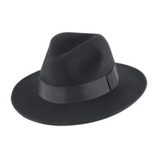 Mens Wool Fedora Hat with Band Classic Wide Brim Fedora Hat for Men Women Pan...