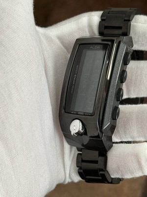 【美品】SEIKO ALBA SPOON WEB W440 ブラック Rare Vintage Seiko Alba Spoon Web W440-X006 Men's Digital Watch
