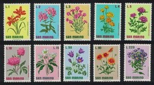 Flowers 10v San Marino 1971 MNH SG#919-928