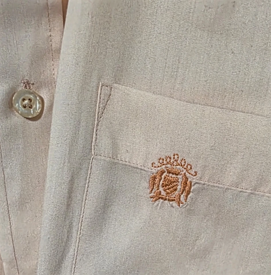 Camisa de vestir vintage de albaricoque de manga larga para hombre Oleg Cassini (L 16/35) Foto 3 de 4