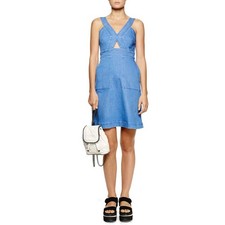 Stella McCartney Denim Mini Dress Cutout Strappy  Y2K Chic size XS 36