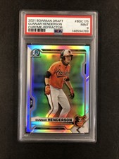 2021 Bowman Draft Chrome REFRACTOR Gunnar Henderson RC PSA 9 EV