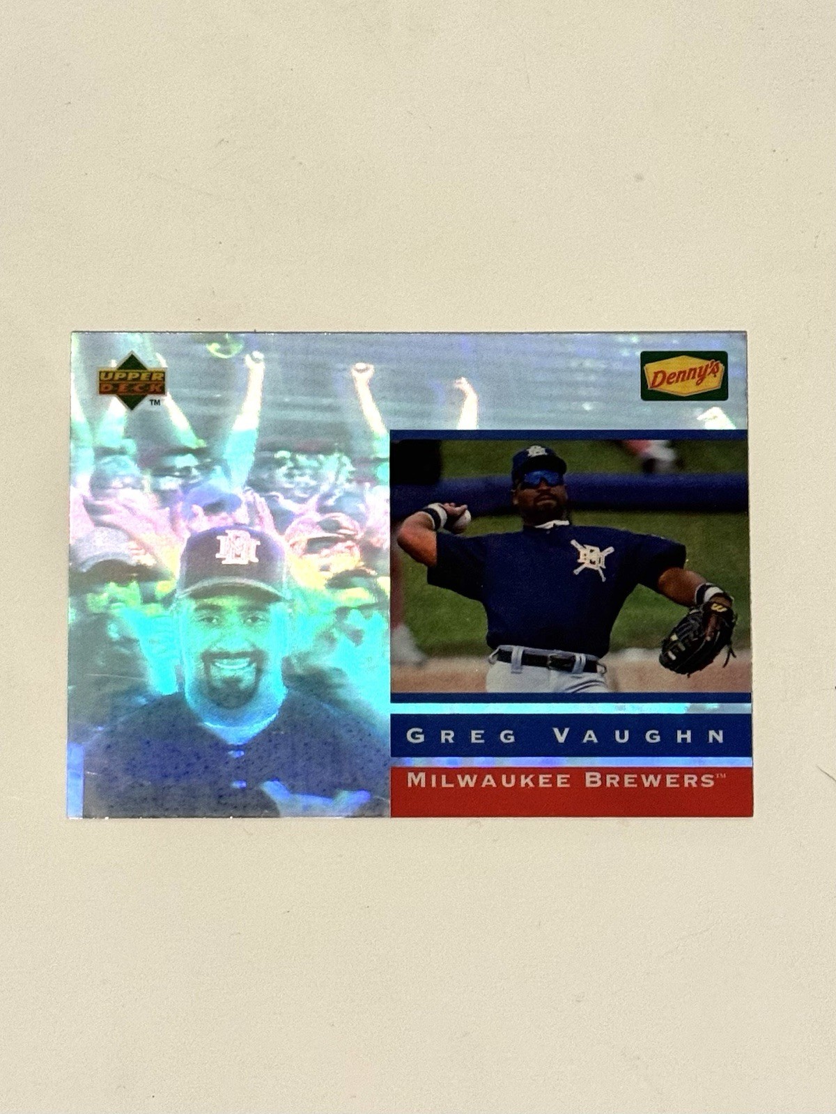 1995 Upper Deck Denny’s Limited Edition Hologram Greg Vaughn #27/28
