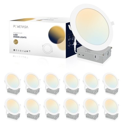 12 Pack Recessed Lighting 7 Inch with Junction Box, 5CCT 7 Inch LED Recessed ...