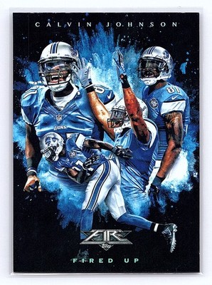 2015 Topps Fire #FIU-CJ Calvin Johnson Fired Up