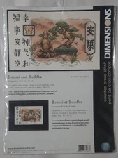 Dimensions Bonsai and Buddha Counted Cross Stitch Kit #35085 Sealed 14"x9"