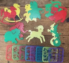 Lot VTG Tupperware TUPPERTOYS /TRACE-IT TOYS stencils Animals-letters-shapes