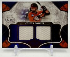 COLTON COWSER 2025 TOPPS TIER ONE GAME USED DUAL PATCH BLUE /99 Q5552