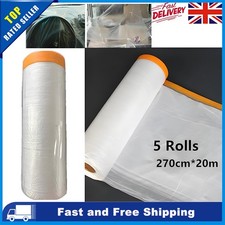 Pre-taped Masking Paper Car Painter Spray Paint Protect Film Dustproof 5 Rolls