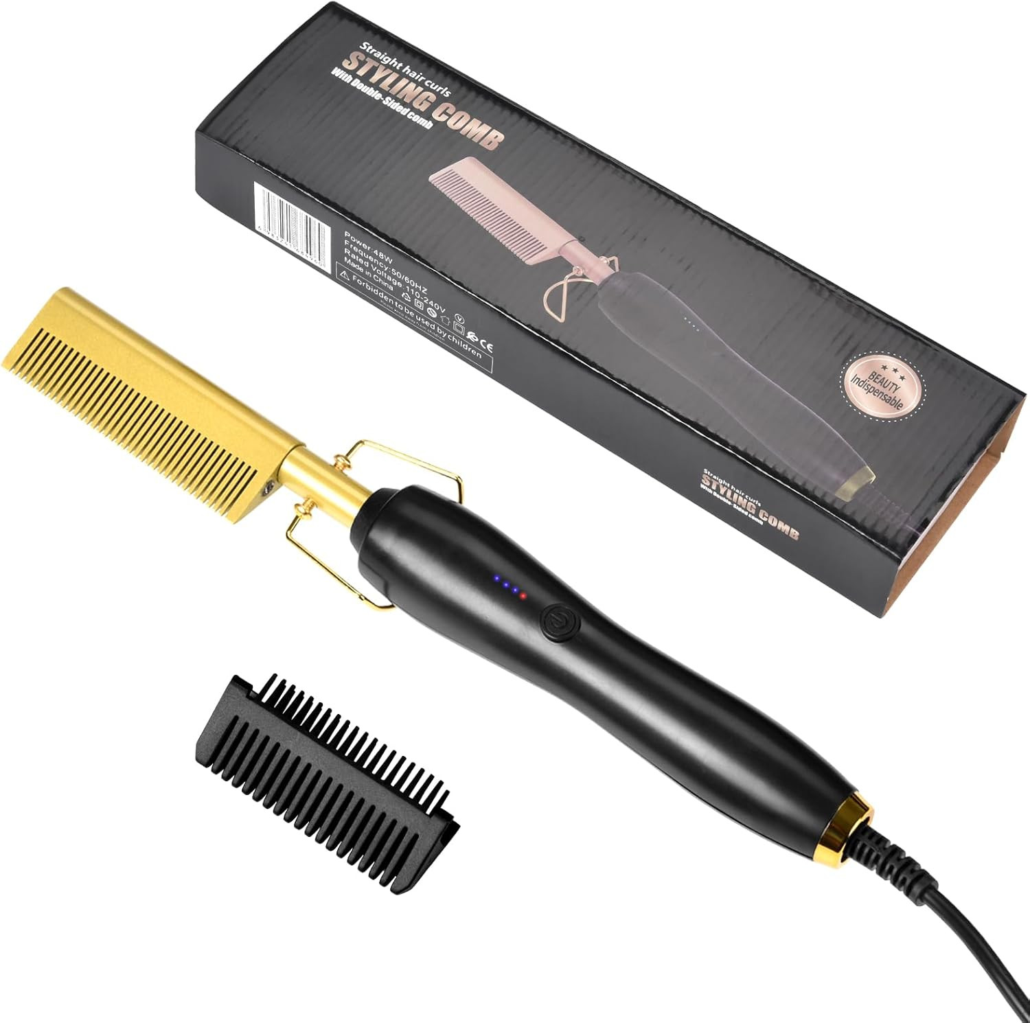 Pettine Elettrico 2 in 1 Ceramica Professionale | Spazzola Lisciante