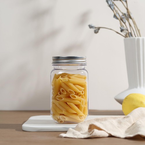 Novelinks 16 Ounce Clear Plastic Jars Containers With Screw on Lids ...