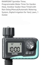 RAINPOINT Sprinkler Timer, Programmable Water Timer for Garden Hose, Outdoor Soa