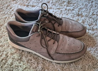 Ecco Sneakers Men 12 M Calgary Shoes Brown Tan  Lace Up Walking Comfort