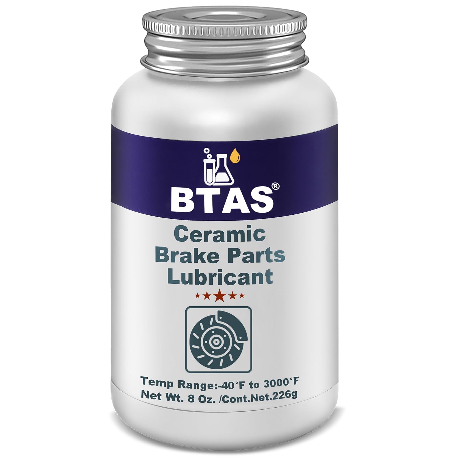BTAS Brake Synthetic Ceramic Grease 8 oz,Anti SeizeSqueal Caliper Pad Pin Pa...