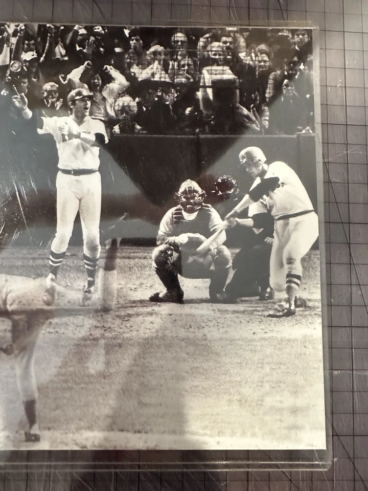 Carlton Fisk Boston Red Sox World Series HR 8x10 Photo B&W - Image 2 of 4