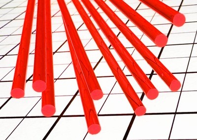 10 Pc 1/8  DIAMETER x 24  LONG FLUORESCENT ORANGE ACRYLIC PLEXIGLASS PLASTIC ROD