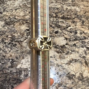 Bill wall iron cross signet Ring Size 7.5 Biker Style Silver pinky ring