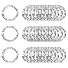 30pcs Binder Rings 0.6 Inch Loose Leaf Binder Ring Metal Book Rings Silver