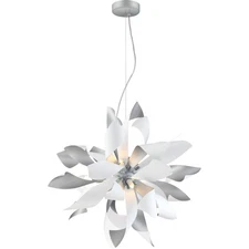 Zeev Lighting P30085/6/S+MW Bloom Pendant Silver and Matte White