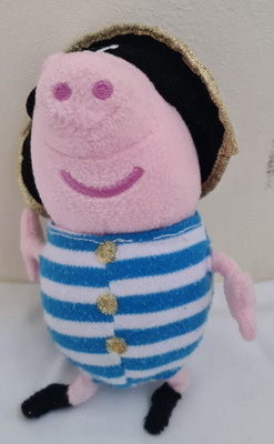Ty Beanie Baby Pirat George Peppa Pig Stofftier Plüsch gestreift Shirt Mütze Augenklappe