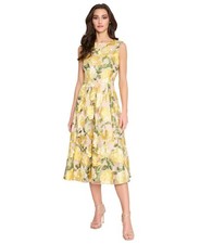 Tahari ASL Women's Floral-Embroidered A-Line Midi Dress - Nude Butter - 12