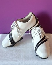 FOOTJOY LoPro Collection Ladies Leather Golf Shoes, White W/ Black Trim UK 4.5 W