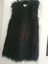 Women's Urban Outfitters' Shaggy Faux Fur Gilet, Black, Size M