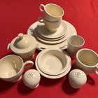 Vtg Fiesta HLC FiestaWare USA Ivory 16 Pc Set Tea Cup Mug Plates Bowls S&P Read