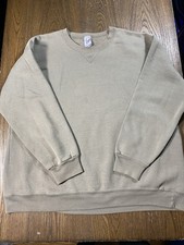 DISTRESSED VTG Russell Athletic Dri Power Olive Green Crewneck SZ XL 22pit2pit
