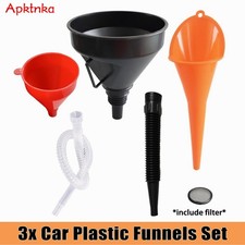 5 Pcs Fuel Plastic Funnels With Detachable Spout And Filter For Garage Car