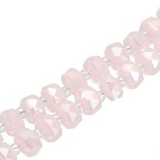 Crystal Glass Beads, 8 mm Rondelle Crystal Beads, Pink Jade
