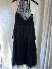 Lulus Black Mesh Mini Bridal Dress Formal Cocktail Size Medium