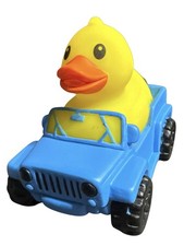 RARE Duck In BLUE Jeep Rubber Duck Dash Ornament, Collectible, Duck Duck Jeep