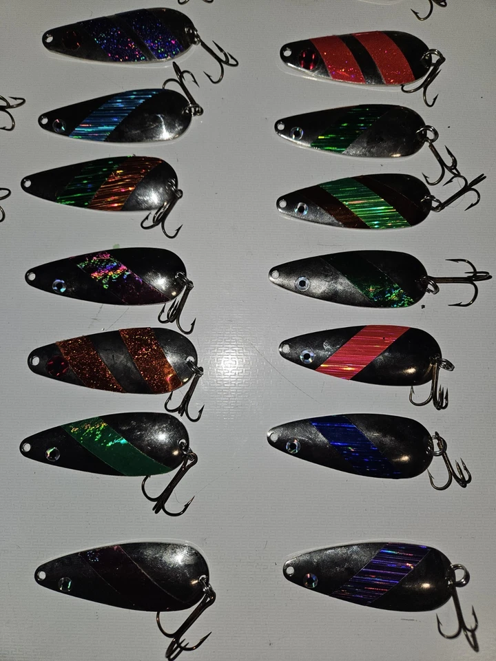 Lote de 33 cucharas de pesca plateadas de 2 5/8 pulgadas Foto 3 de 4