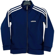 Adidas - Longsleeve Navy Blue Full Zip Track Jacket/Shirt/Top - Age 7/8yrs
