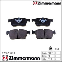 Zimmermann 22302.185.1 Bremsbelagsatz FüR Scheibenbremse Bremsbelagsatz
