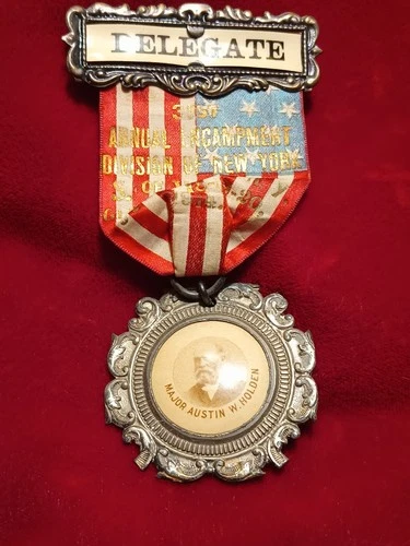Original Delegate GAR Medal 31st Encampment Division New York Glens Falls 1914
