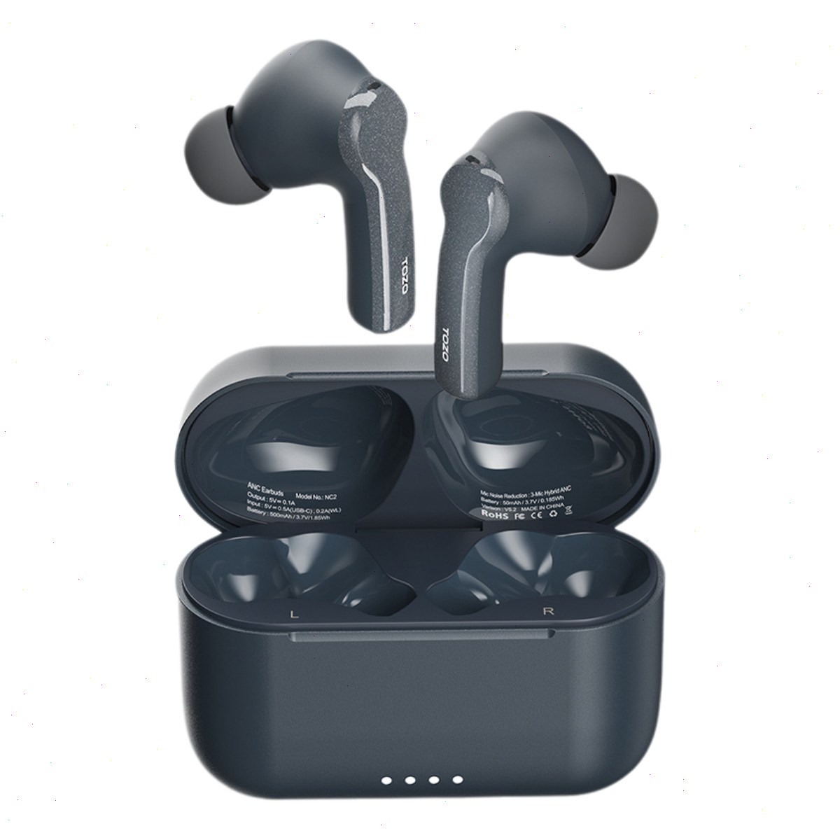 TOZO - NC2 Wireless Earbuds with Hybrid ANC Function Bluetooth Headphones - Blue