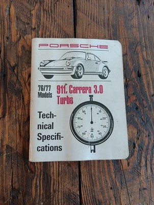 1976/77 Porsche 911 Carrera 3.0 Turbo Technical Specifications Booklet